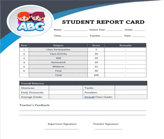 دانلود 18 نمونه کارنامه زبان انگلیسی قابل ویرایش