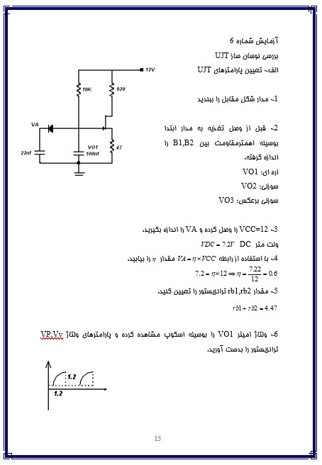 نمودار مدار نوسان ساز UJT